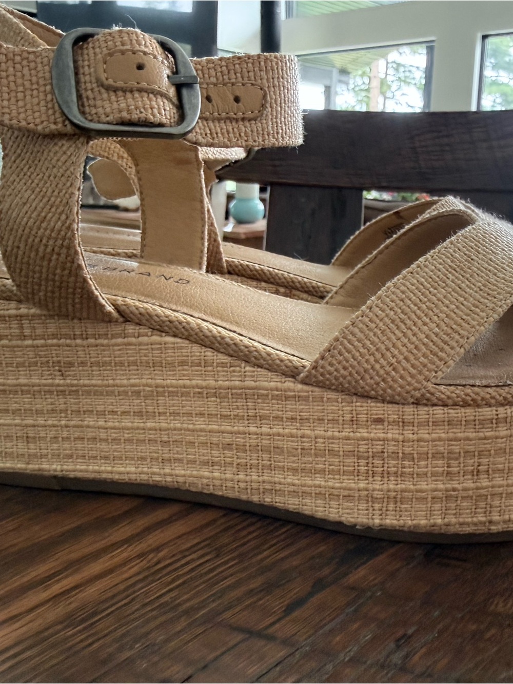 Lucky Brand  LK-Bainda Natural Vada Woven Platform Espadrille Sandals - Picture 3 of 5